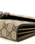 GG Supreme Monogram Mini Dionysus Chain Wallet Beige Taupe