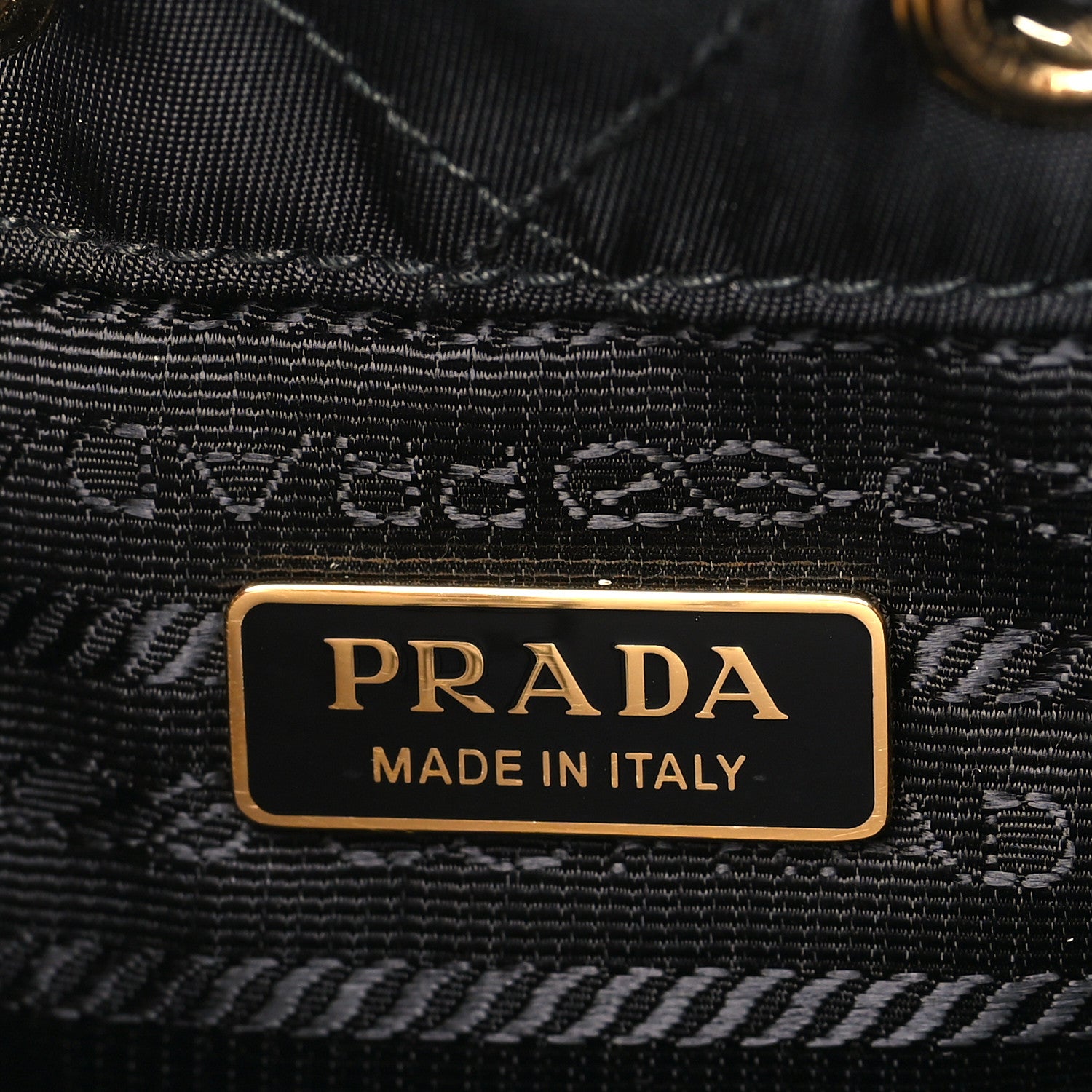 Re-Nylon Saffiano Stitched Duet Bucket Bag Black