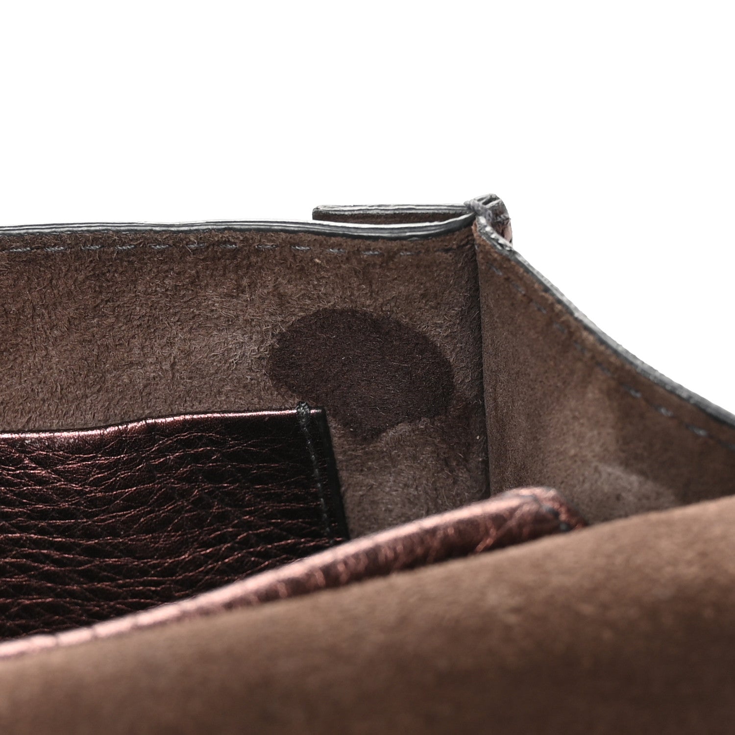 Metallic Calfskin J'AD1OR Chain Flap Bag Noisette