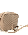 Calfskin Matelasse Monogram Lou Camera Bag Nude Powder