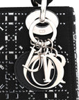 Satin Crystal Cannage Mini Lady D1OR Black