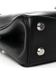 Natural Smooth Calfskin Mini Rodeo Top Handle Handbag Black