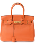 Taurillon Clemence Birkin 30 Orange