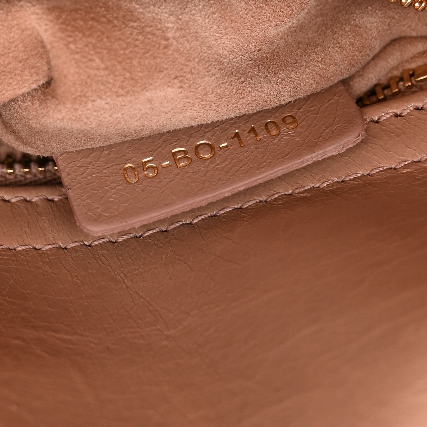 Lambskin Gathered Mini Lady D1OR Fard