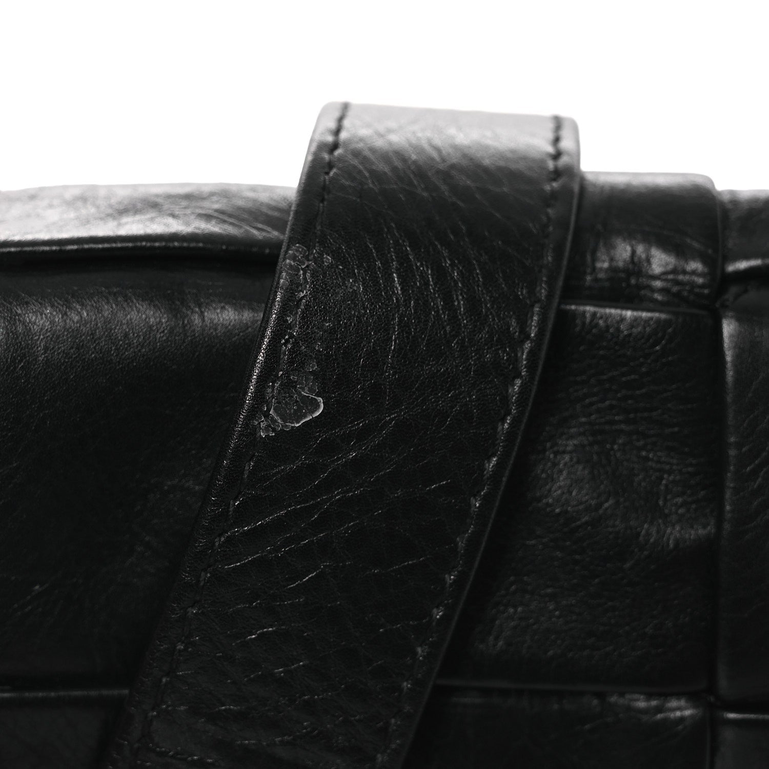 Paper Calfskin Maxi Intrecciato Small Cassette Crossbody Bag Black