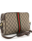 GG Supreme Monogram Web Small Ophidia Shoulder Bag Brown