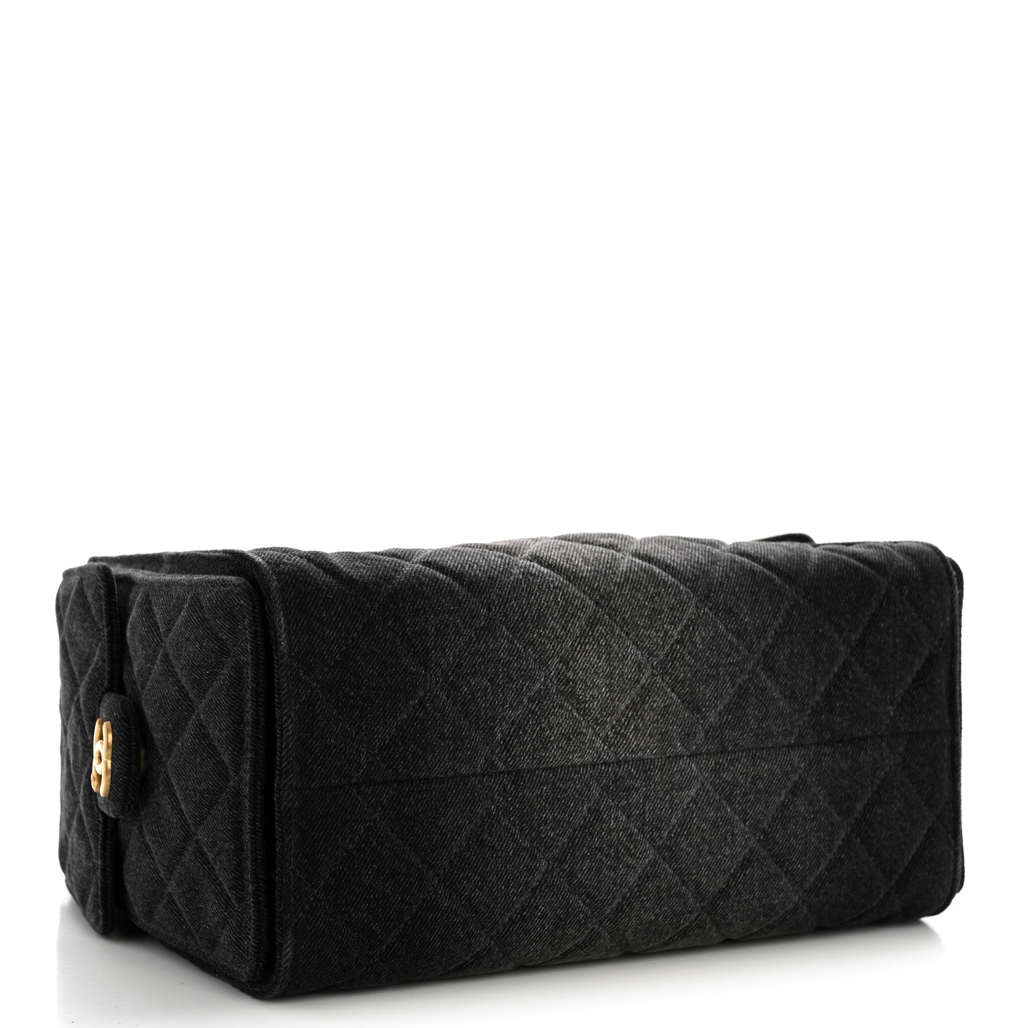 Washed Denim Quilted Small CHNL 25 Handbag Black