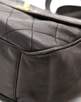 Lambskin Quilted Flap Shoulder Bag Black