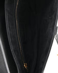 Grained Calfskin Saddle Bag Black