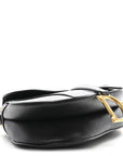 Grained Calfskin Saddle Bag Black