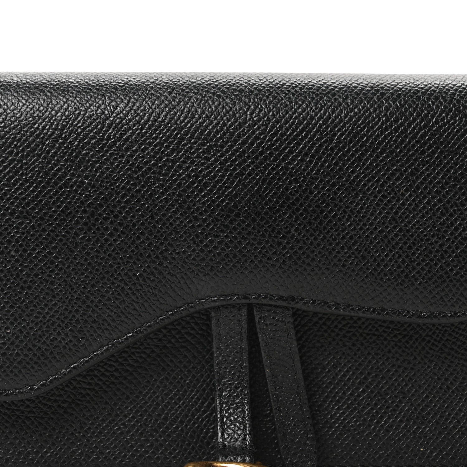 Grained Calfskin Saddle Belt Bag Black