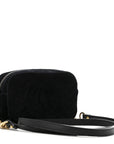 Velvet Matelasse Marquise Crystals Mini GG Marmont Chain Shoulder Bag Black