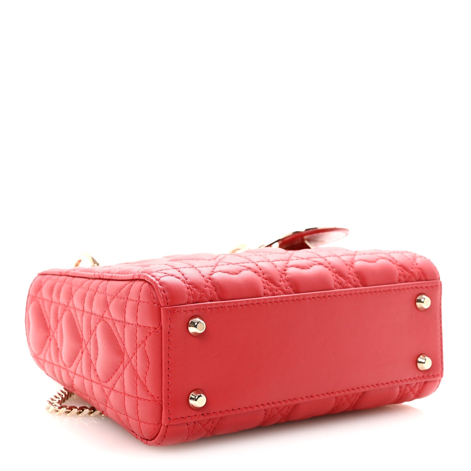 Calfskin Cannage D1ORamour Mini Lady D1OR Bag Bright Red