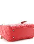 Calfskin Cannage D1ORamour Mini Lady D1OR Bag Bright Red