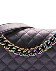 Iridescent Goatskin Quilted Small Boy Flap Purple