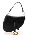 Grained Calfskin Saddle Bag Black