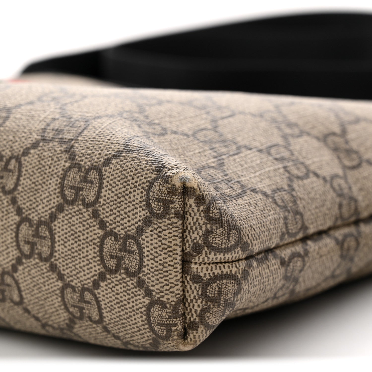 GG Supreme Monogram Web Messenger Bag Black