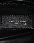 Lambskin Quilted Medium Loulou Puffer Monogram Chain Satchel Black
