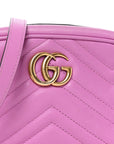 Calfskin Matelasse Mini GG Marmont Chain Shoulder Bag Candy Mousse