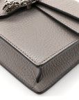 Dollar Calfskin Crystal Super Mini Dionysus Shoulder Bag Dusty Grey Black Diamond