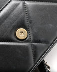 Lambskin Quilted CHNL 19 Wallet On Chain WOC Black
