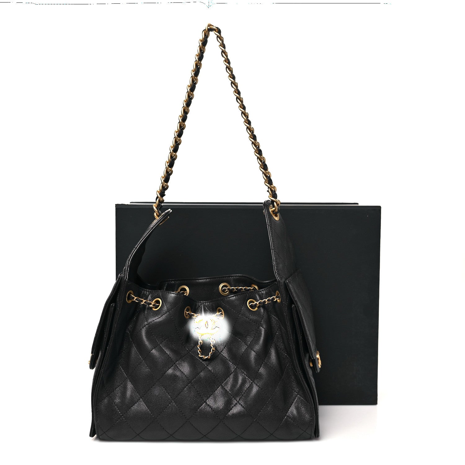 Caviar Quilted Small CHNL 25 Handbag Dark Navy