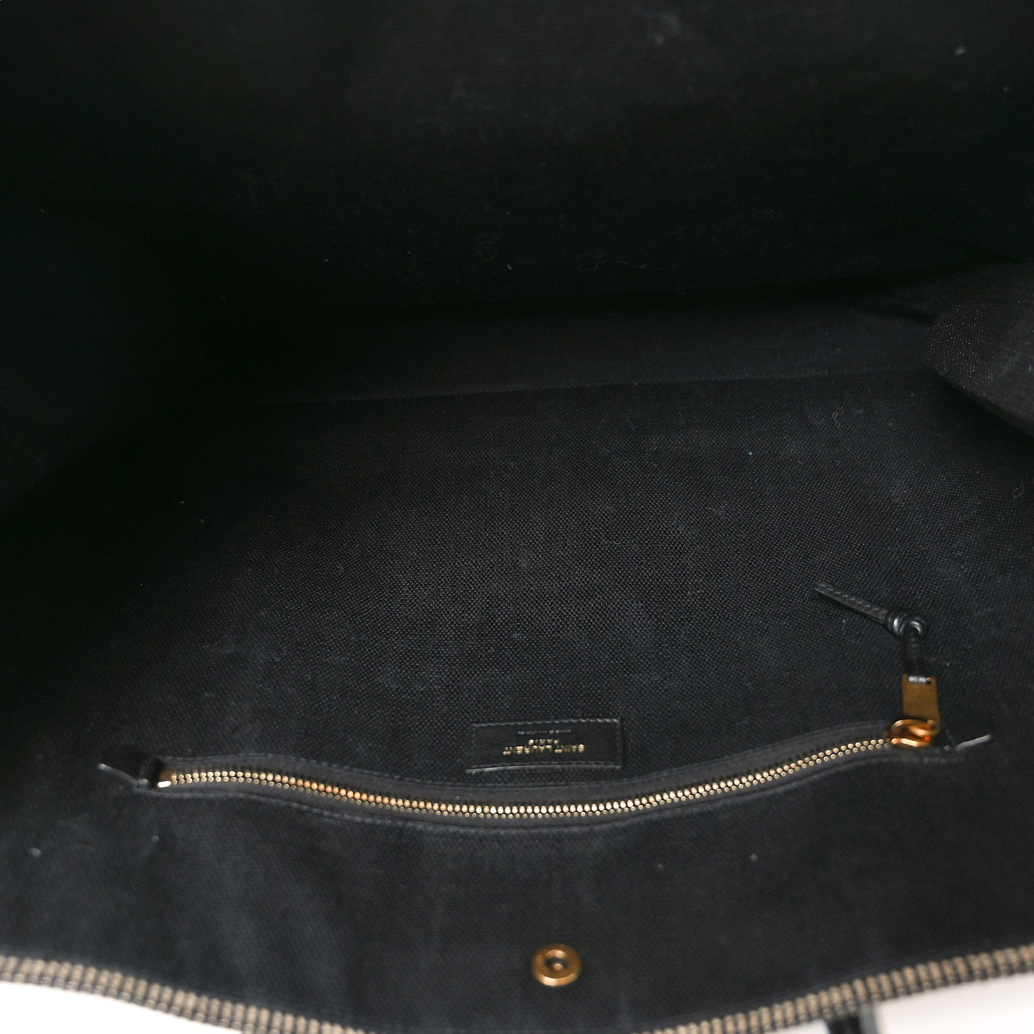 Embroidered Cotton Linen Rive Gauche Noe Tote Black Beige
