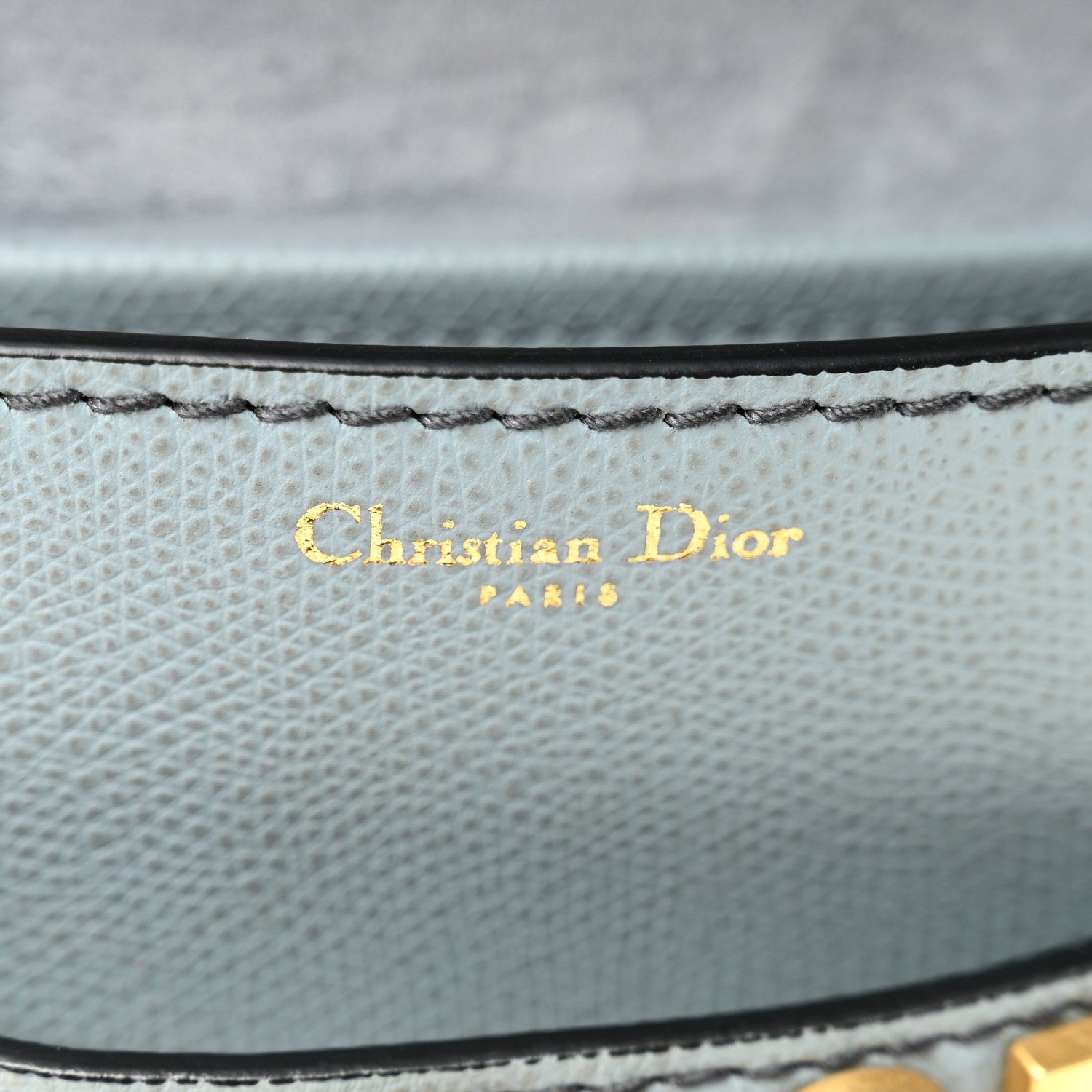 Grained Calfskin Mini J'AD1OR Chain Flap Bag Sky Blue