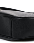 Grained Calfskin Saddle Messenger Bag Black