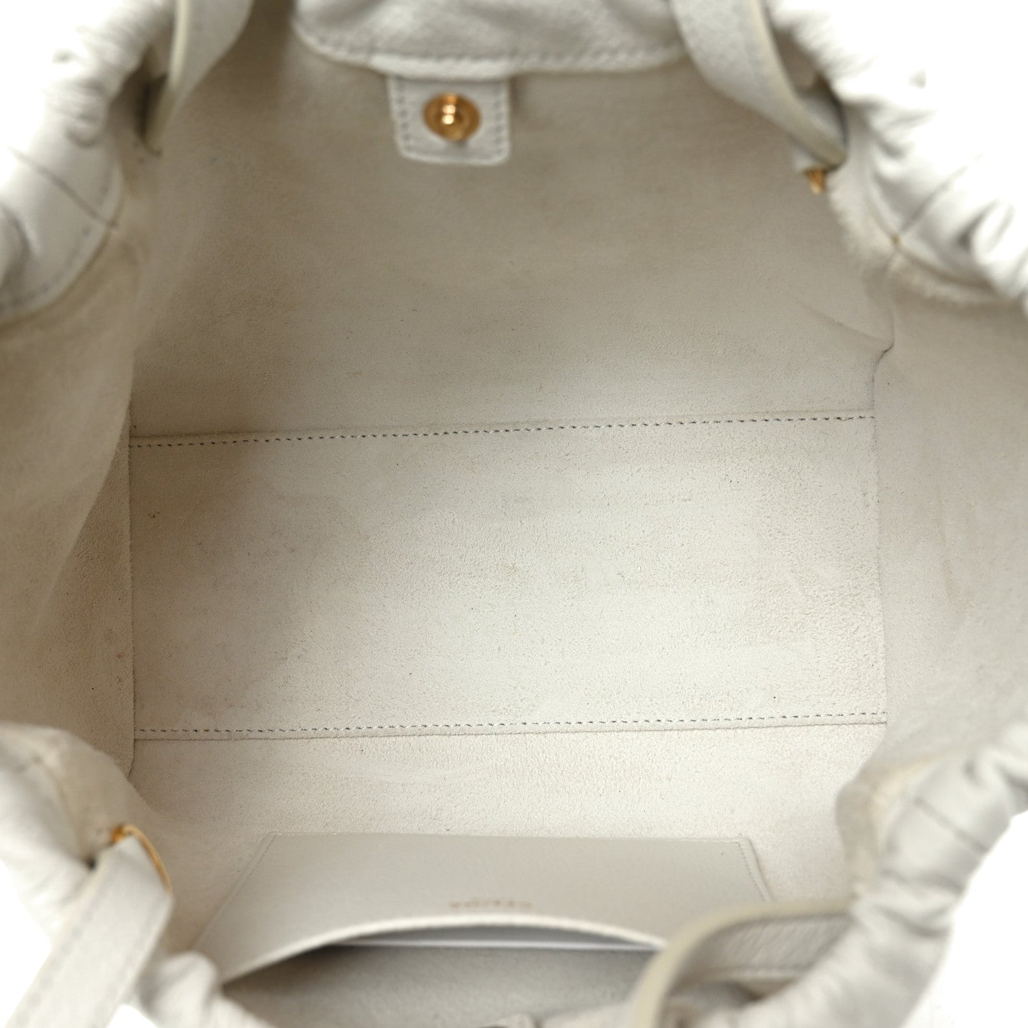 Calfskin Cuir Small Triomphe Cabas Drawstring White