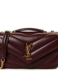 Lambskin Chevron Quilted Small LouLou Rouge Cabernet