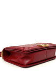 Lambskin Quilted New Medium Boy Flap Dark Red