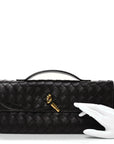 Nappa Intrecciato Long Andiamo Top Handle Clutch Fondant