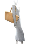 Suede Shearling Triomphe Medium Cabas Anais Natural