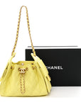Caviar Quilted Mini CHNL 25 Handbag Light Yellow