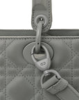 Ultra Matte Calfskin Cannage Medium Lady D1OR Grey Stone