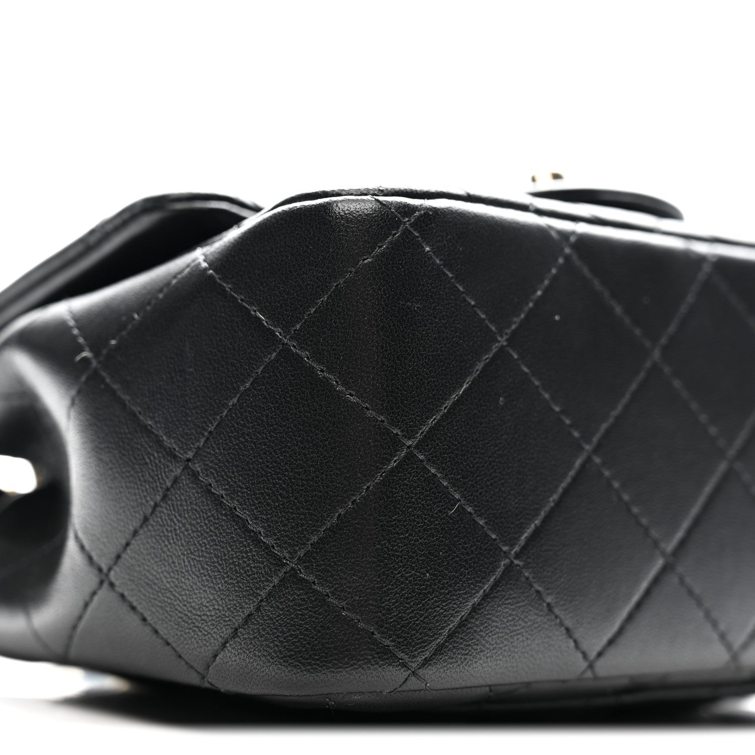 Lambskin Quilted Mini Square Flap Black