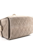 Suede Quilted Small CHNL 25 Handbag Dark Grey