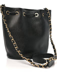 Caviar Deauville Drawstring Bucket Bag Black