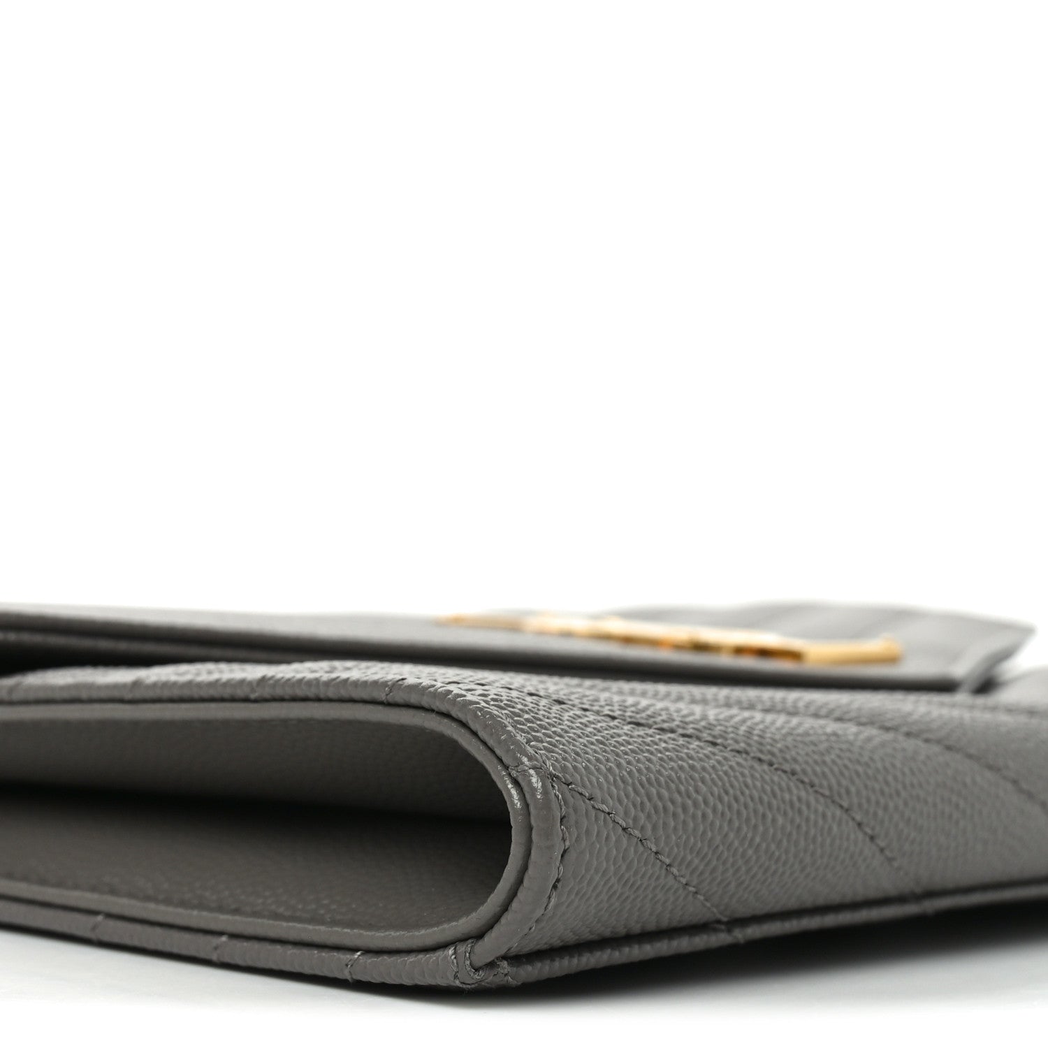 Grain De Poudre Matelasse Chevron Monogram Envelope Clutch Fog