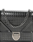 Metallic Patent Micro-Cannage D1ORama Wallet on Chain Pouch Onyx Black