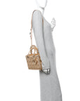Metallic Lambskin Cannage Small My ABCD1OR Lady D1OR Rose Gold