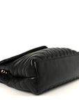 Grain de Poudre Calfskin Y Quilted Monogram Medium Loulou Chain Satchel Black