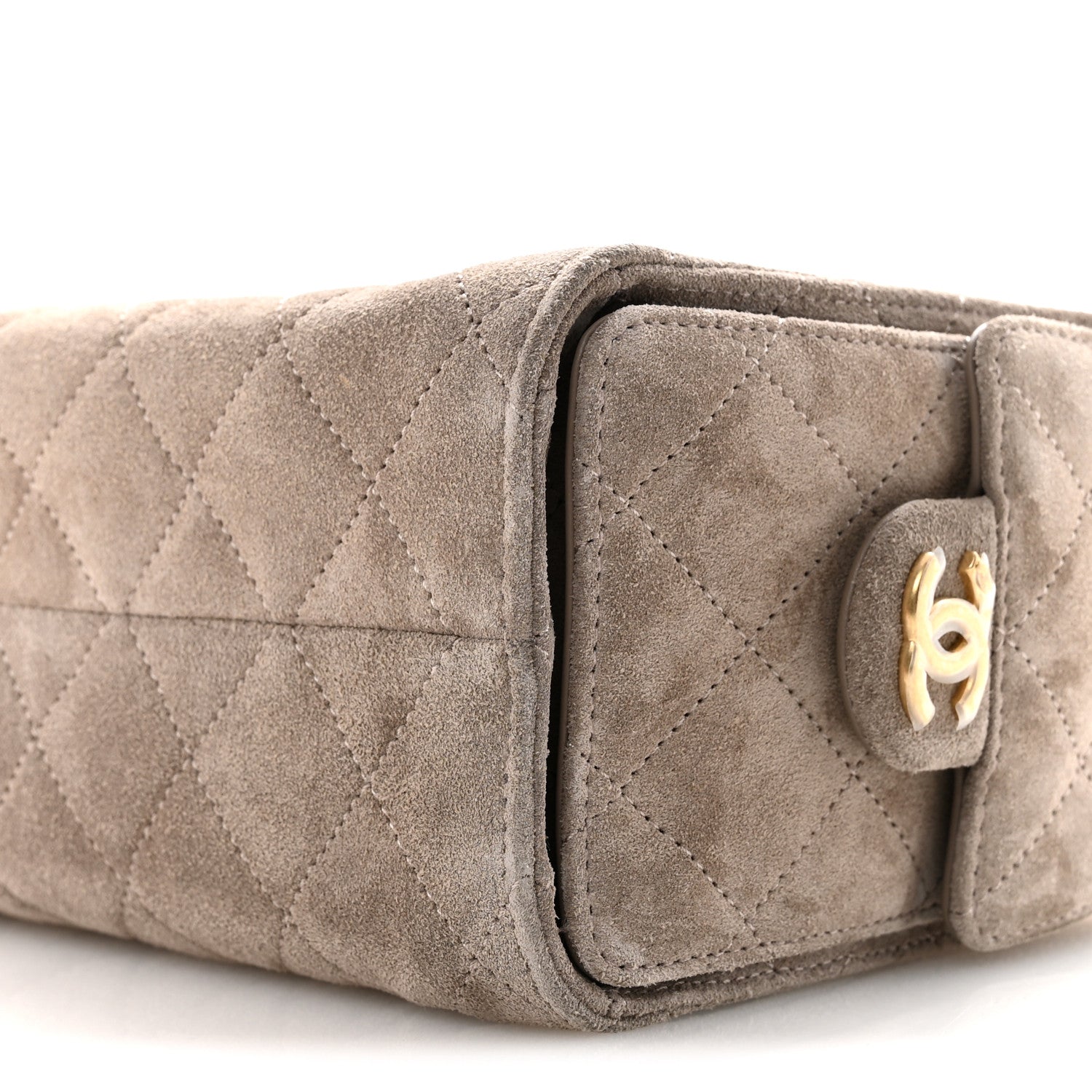 Suede Quilted Mini CHNL 25 Handbag Dark Grey