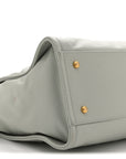 Calfskin Embossed Small Deauville Tote Light Blue