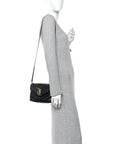 Calfskin Y Quilted Monogram Toy Loulou Crossbody Bag Black
