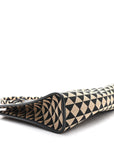 Jacquard Saffiano Triangolo Symbole Embroidered Large Tote Black Corda