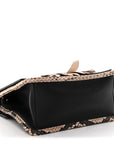 Vitello Century Snakeskin F is FNDI Flower Burst FF Small Kan I Shoulder Bag Black Beige