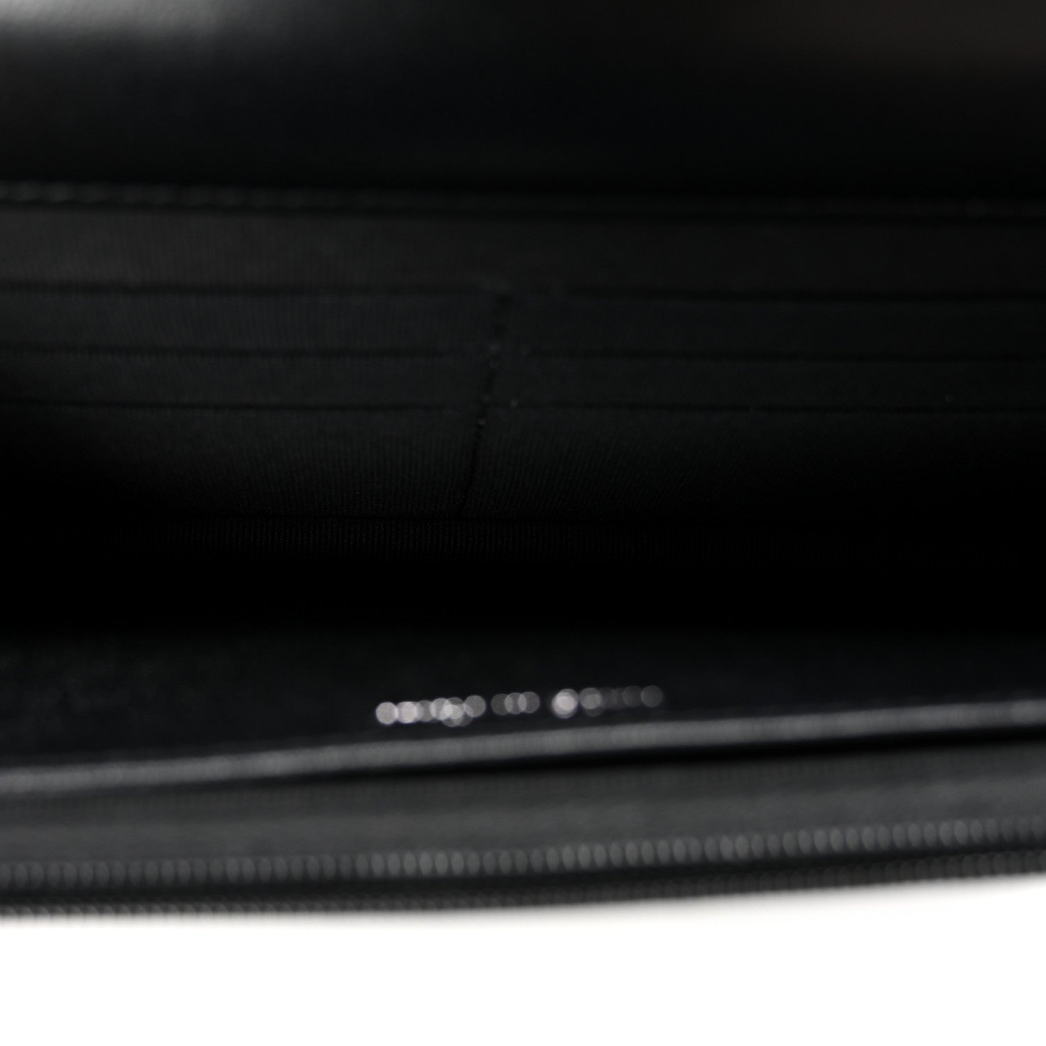 Lambskin Quilted Enamel CC Wallet on Chain WOC Black