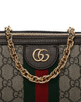 GG Supreme Monogram Textured Dollar Calfskin Web Small Ophidia Blondie Barrel shoulder Bag Beige New Acero